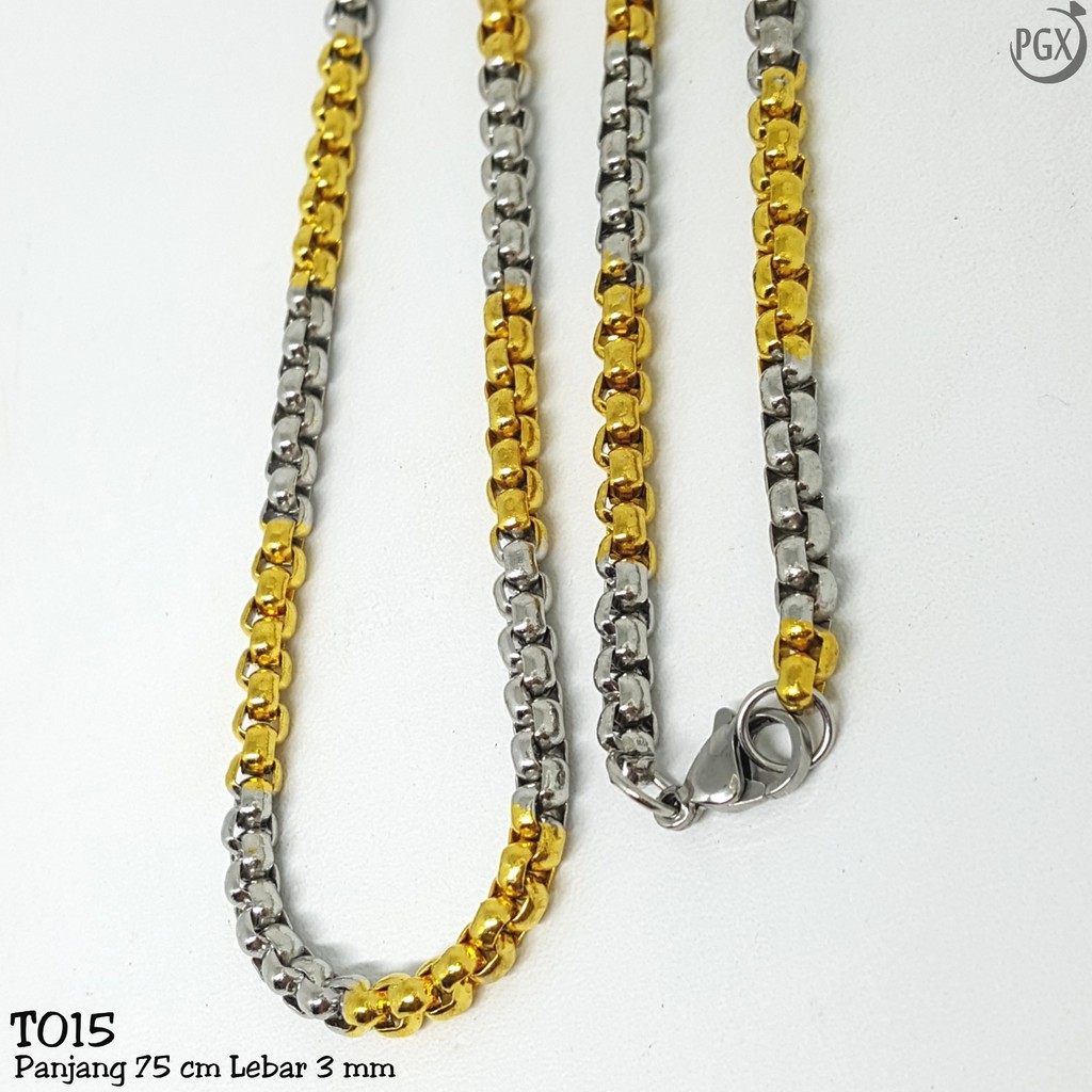 PGX Kalung Titanium Wanita / Pria Anti Karat Aksesoris Fashion Premium - T011