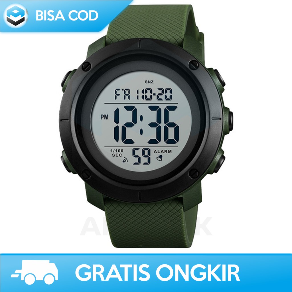 JAM TANGAN PRIA DIGITAL SKMEI 1434 WATER RESISTANT - JAM TANGAN DIGITAL KARET PRIA MURAH BERGARANSI