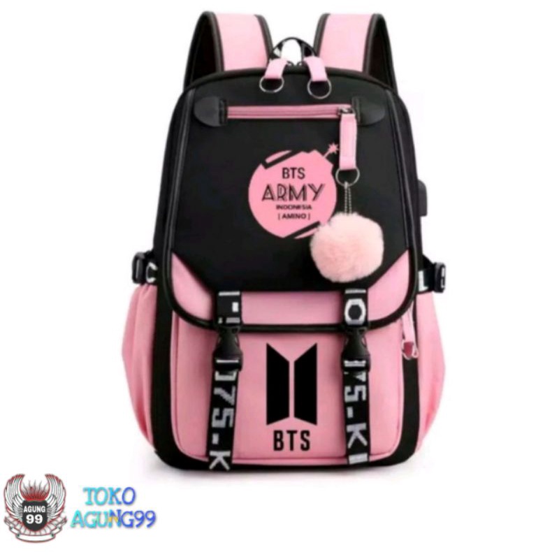 tokoagung99 - TAS BTS ARMY SATUAN / tas sekolah anak perempuan / ransel anak perempuan / sd / smp /