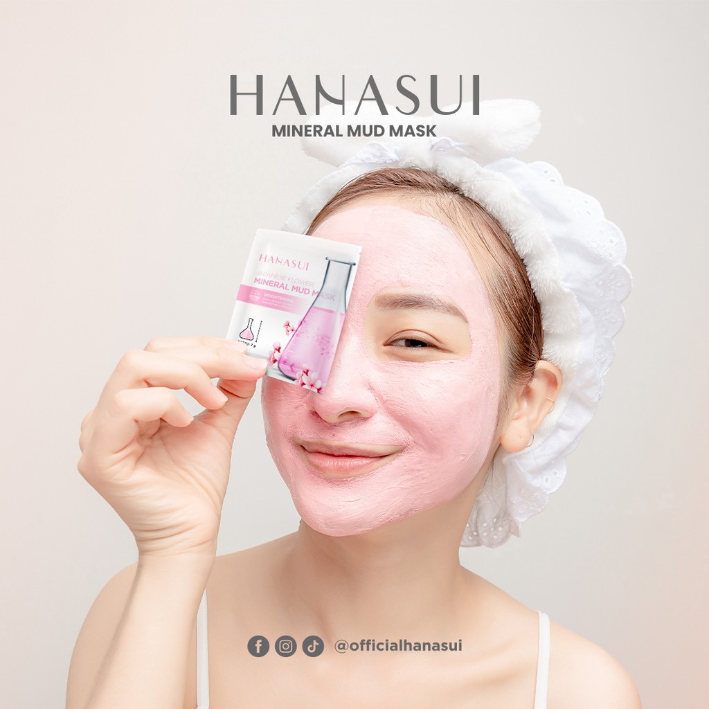 HANASUI MINERAL MUD MASK - JAPANESE FLOWER BRIGHTENING PORE PACK (✔️BPOM)