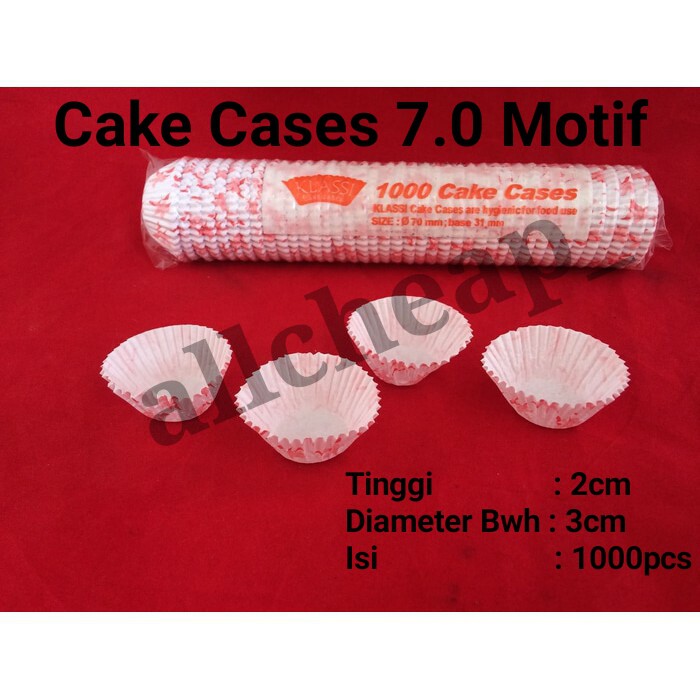 1000pcs CUP CAKE CASES CETAKAN KUE KERING WARNA PAPER KLASSI 7.0 MOTIF