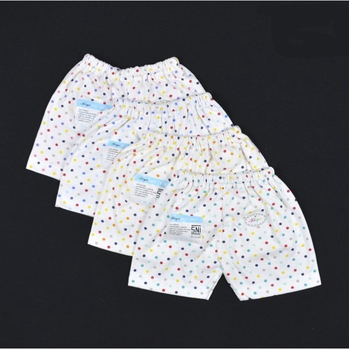 4Pcs Celana pendek ukuran miyo polkadot Newborn