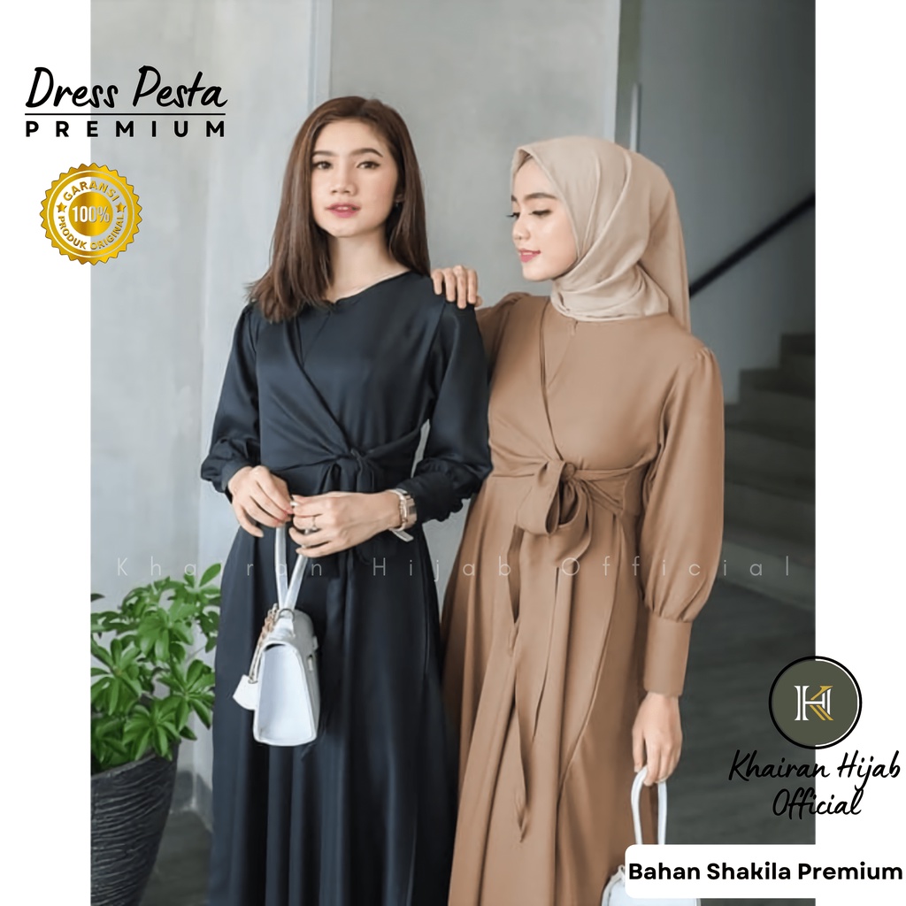 Jual Baju Gamis Midi Dress Long Tunik Madina Polos - Long Dress Busui