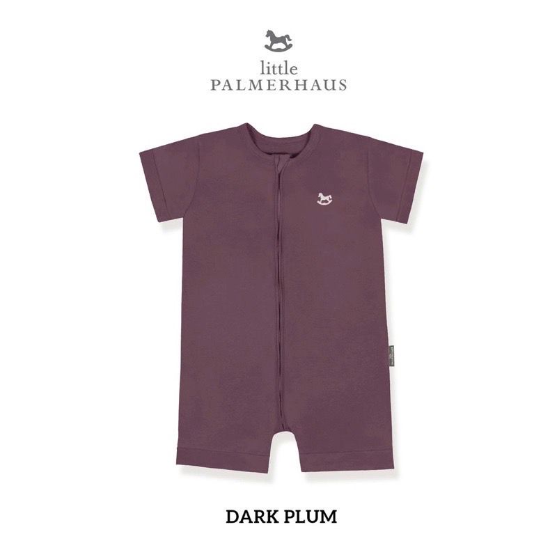 Little Palmerhaus Zippy Playsuit  Baju Pakaian Harian Bayi Bodysuit Jumpsuit Jumsuit Jamsuit Jamper Jumper Romper Zipper Lengan Pendek Buka Kaki Anak Bayi Laki Laki Perempuan Cowok Cewek New Born Baru Lahir 0 6 12 24 Bulan Palmerhouse-Dark Plum