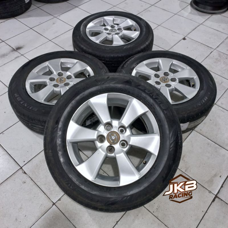 VELG MOBIL BEKAS COPOTAN MOBIL ALPHARD R16 HOLE 5X114 PLUS BAN DUNLOP 215/65 R16