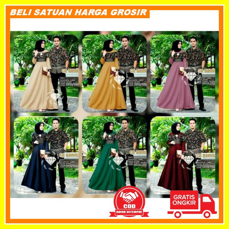 Gamis Couple Kekinian Dress Lamaran Gamis Coupel Pasangan Dress Pesta  Pakaian Pasangan Couple Cp Ma