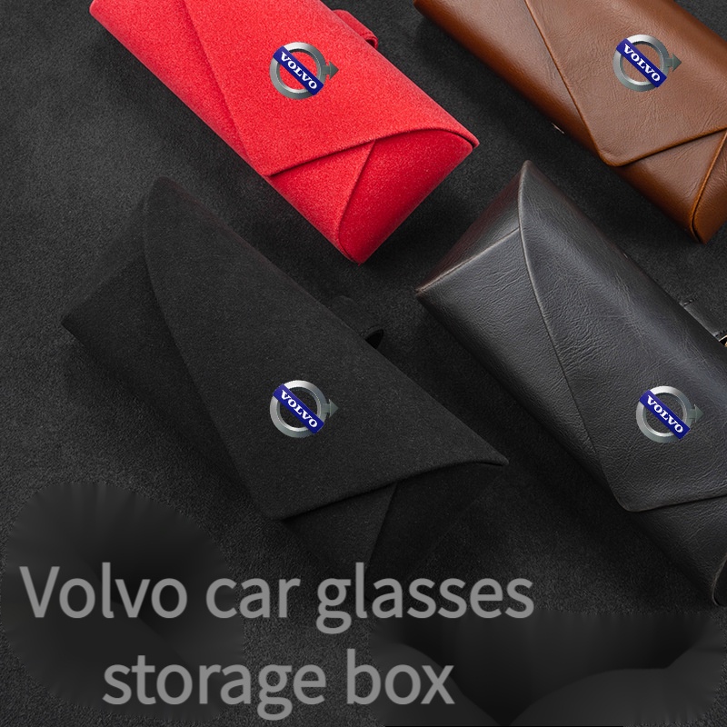 Kotak Penyimpanan Kacamata Bahan Suede Untuk sun visor Mobil Volvo S90 V90 XC90 XC60 XC40