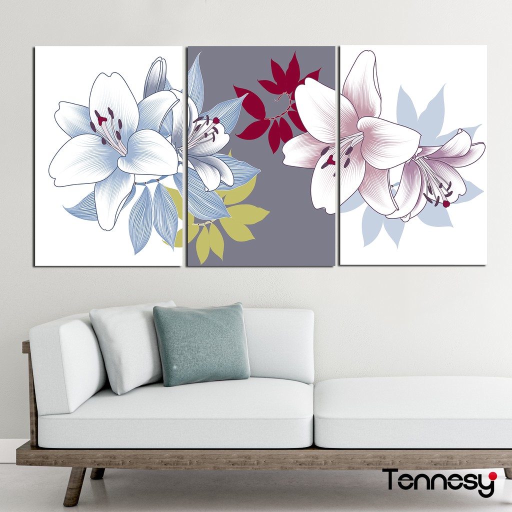 HIASAN DINDING SET BUNGA GREY FLOWER WALL DECOR PAJANGAN POSTER DEKORASI RUMAH
