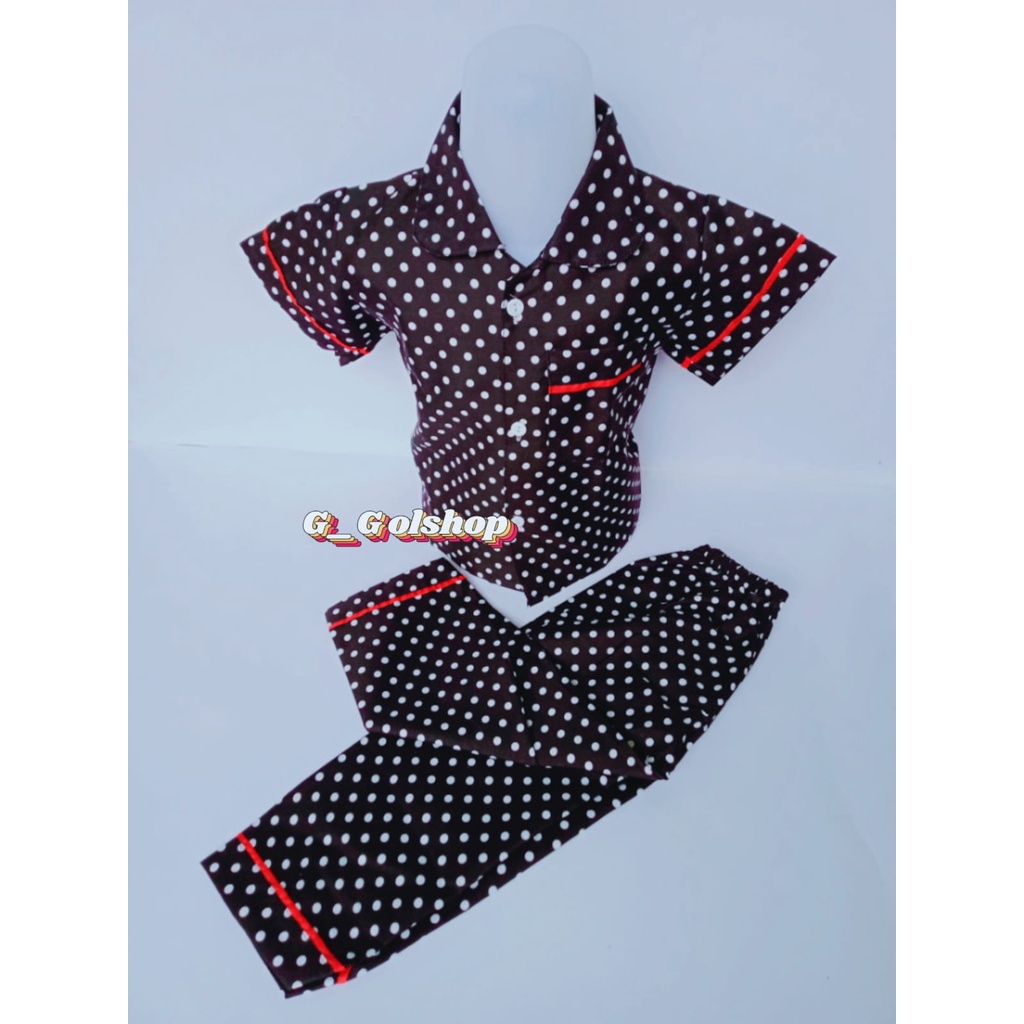 PIYAMA ANAK MOTIF POLKADOT/BAJU TIDUR ANAK/PIYAMA ANAK MODEL TERBARU DAN TERLARIS 2021