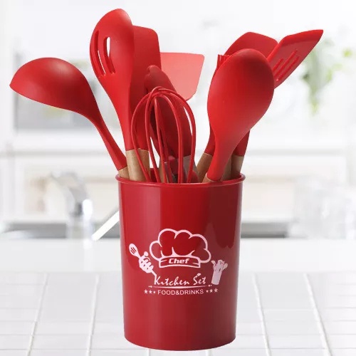 utensil set 11pcs / peralatan masak sutil spatula silikon