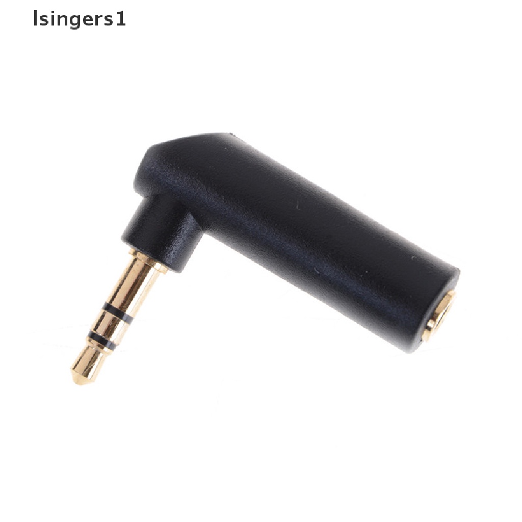 (lsingers1) 2pcs Adapter Konektor Plug 3.5mm Female Ke 3.5mm Male Bentuk L