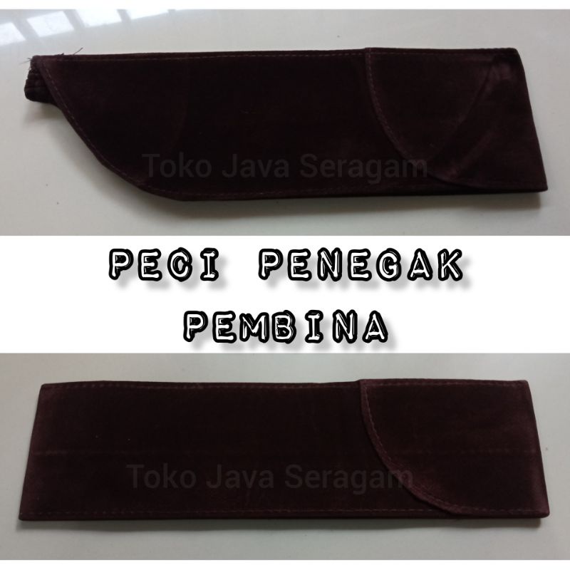 Peci Penegak Cokelat Pembina Pramuka Topi Perempuan Laki-laki