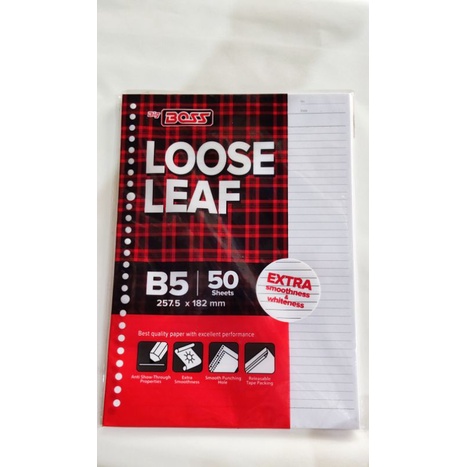 

Kertas Loose Leaf / kertas binder B5 50 lembar (1 pack)