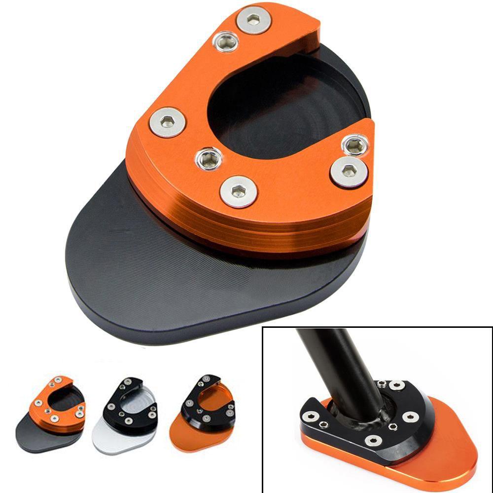 Populer Kaki Ekstensi Pad Pembesar Suku Cadang Motor Kickstand Kaki Penopang Side Kick Stand Untuk Voor KTM 125duke 2012-2018