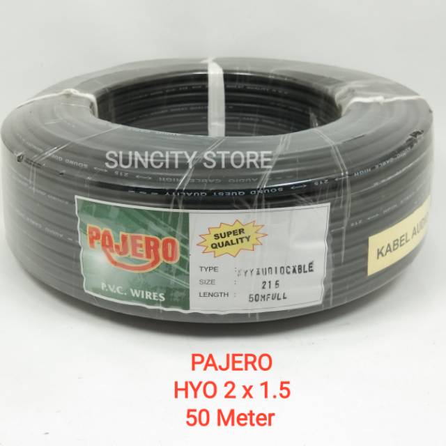 Pajero Kabel Listrik / Audio HYO 2 x 1.5 Hitam - 50 Meter