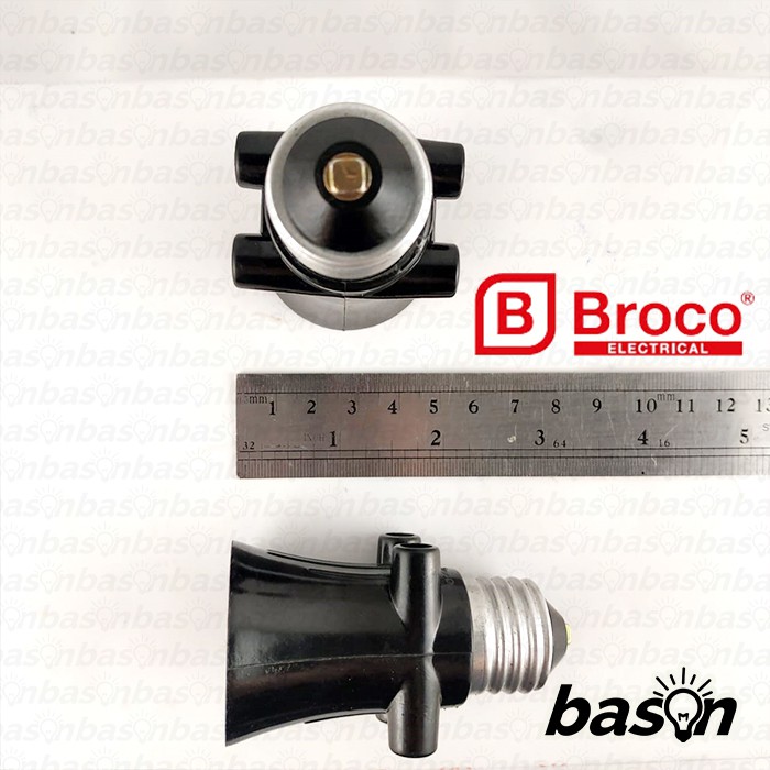 BROCO 226 STD Lamp Holder Black dengan 2x Soket Listrik 6A 250V