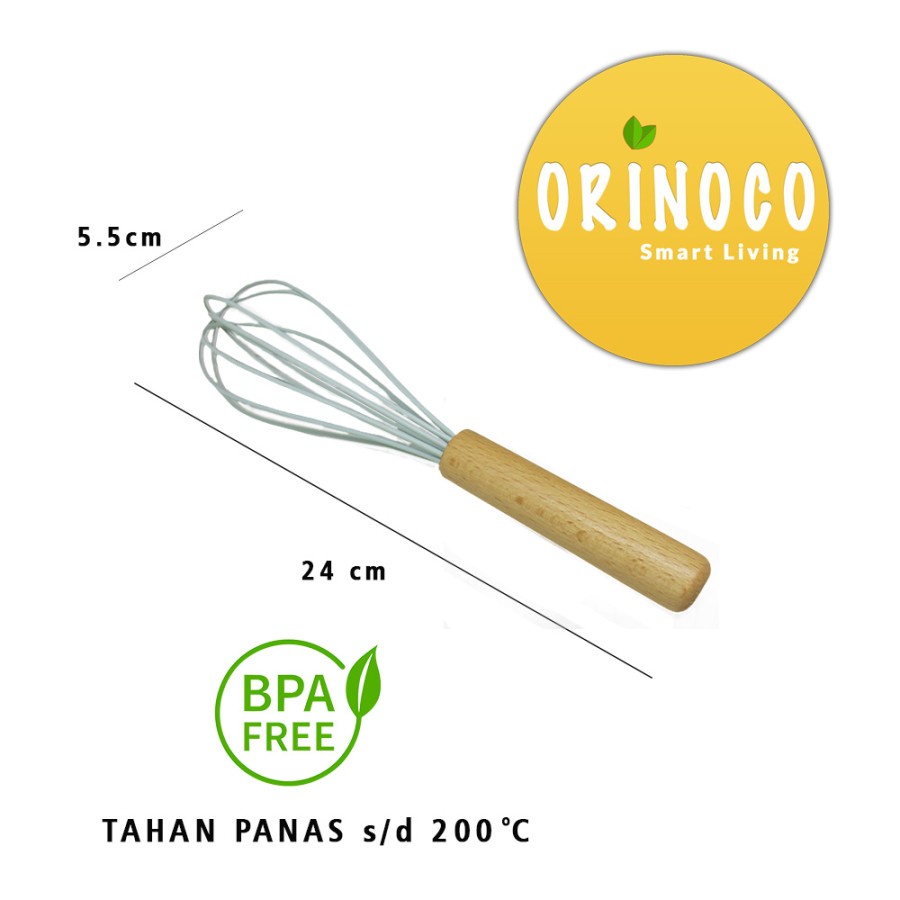 Alat Masak Silicone Or-203 Gagang Kayu Tahan Panas Warna Tosca-6