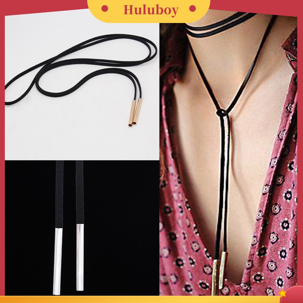 Hu Hu Hu Hu Hu Alat Bantu Pasang Kacamata♡ Kalung Choker Bahan Kulit Imitasi Warna Hitam Gaya Boho Untuk Wanita