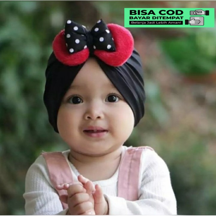 Turban Anak Mini Mouse/ Turban Anak Instan/ Turban Anak Murah/ Turban Bayi Lucu/ Turban Newborn