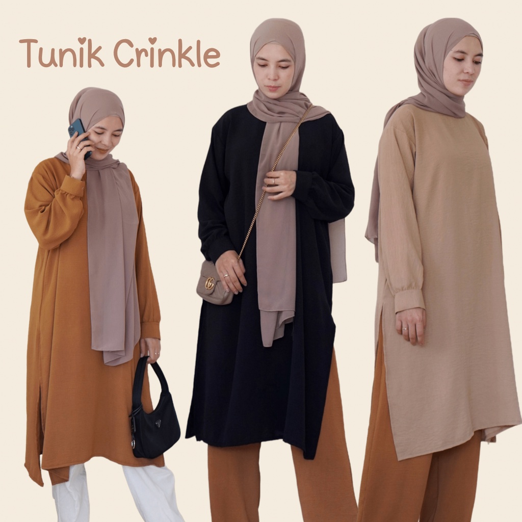 TUNIK CRINKLE BUSUI DAN NON BUSUI LD 120/ LONG TUNIK CRINKLE/ TUNIK CRINKLE AIRFLOW