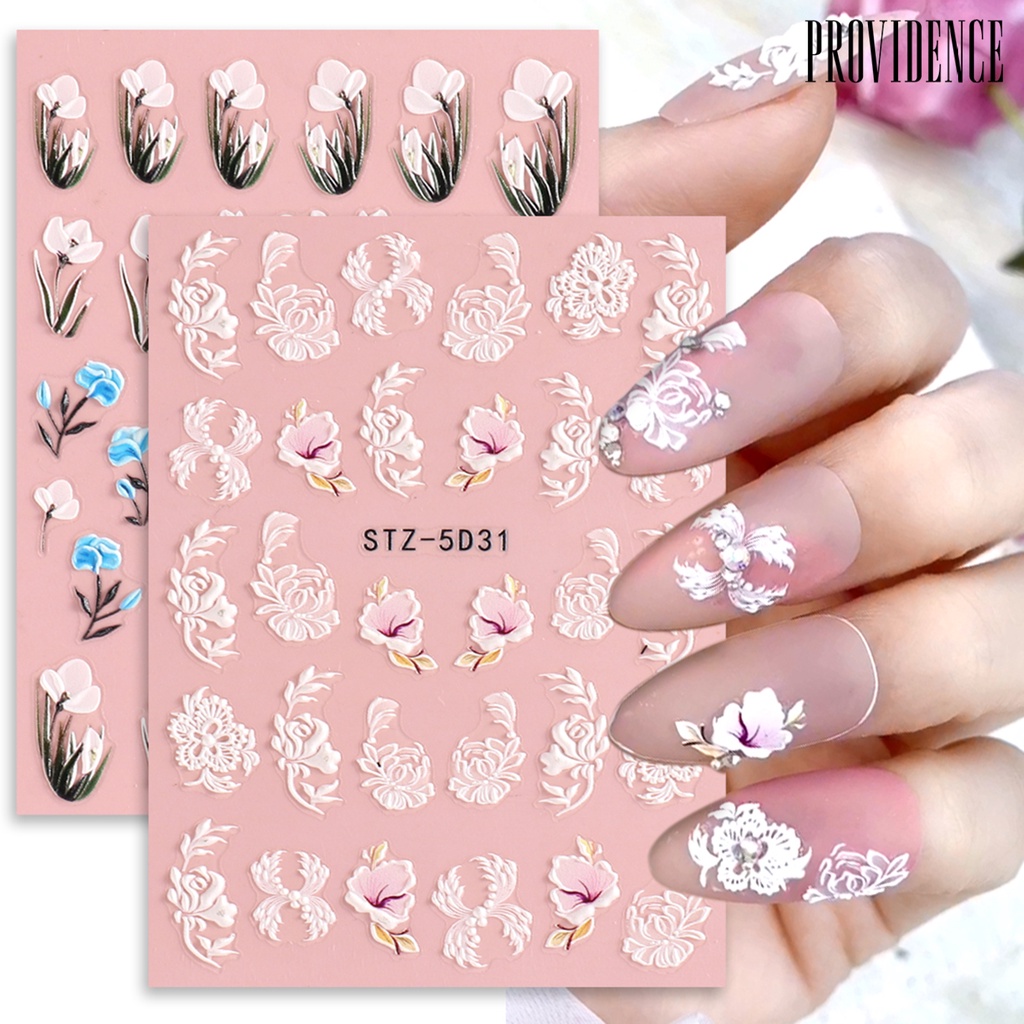 Providence Stiker Kuku DIY Motif Bunga Untuk Nail Art