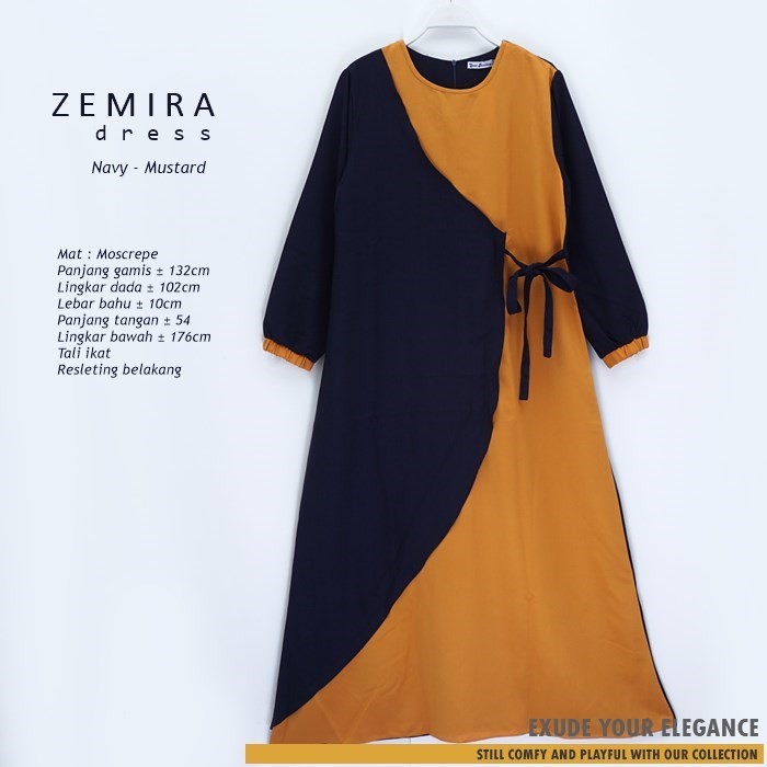 ZEMIRA DRESS / longdress - gamis fashion muslimah bahan moscrepe