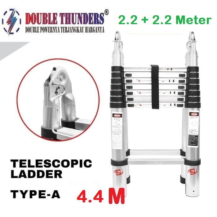 Tangga Lipat Teleskopik 4.4 M Double Type A Double Thunder 2.2 + 2.2