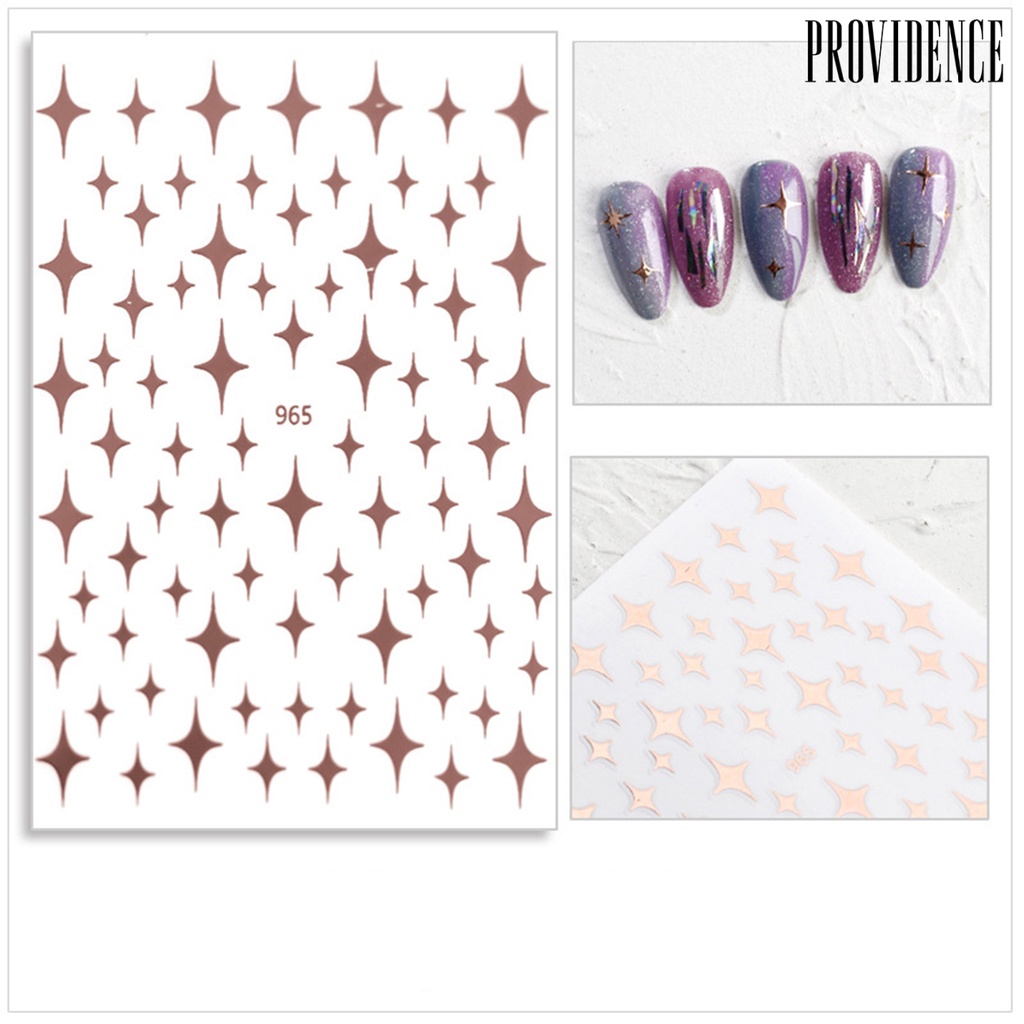 Providence 7Pcs/Set Nail Meteor Decals Back Glue Easy to Stick Glitter Starlight Meteor 3D Manicure Stickers for Female