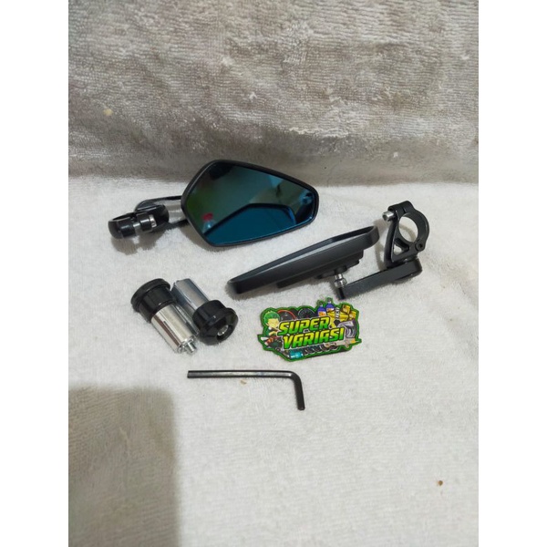 spion jalu oval hitam kaca biru nmax pcx adv aerox cbr mx  spion bar end spion jalu stang mirrors ba