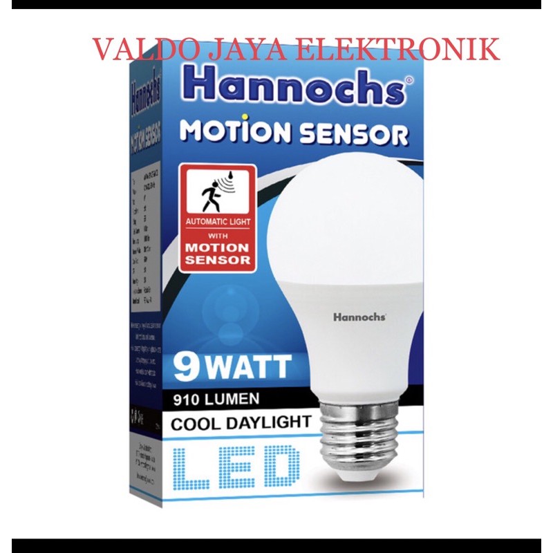 Lampu HANNOCHS Motion Sensor 9W Lampu LED Motion Sensor Hannoch Lampu Sensor Gerak Bohlam Sensor