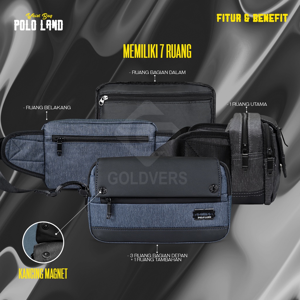 Tas Selempang Pria Waistbag Cowok Slempang Pria POLO LAND MULTIFUNGSI - Distributor