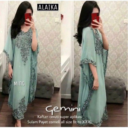 TERBARU        BAJU KAFTAN BORDIR PAYET JUMBO / KAFTAN MODERN