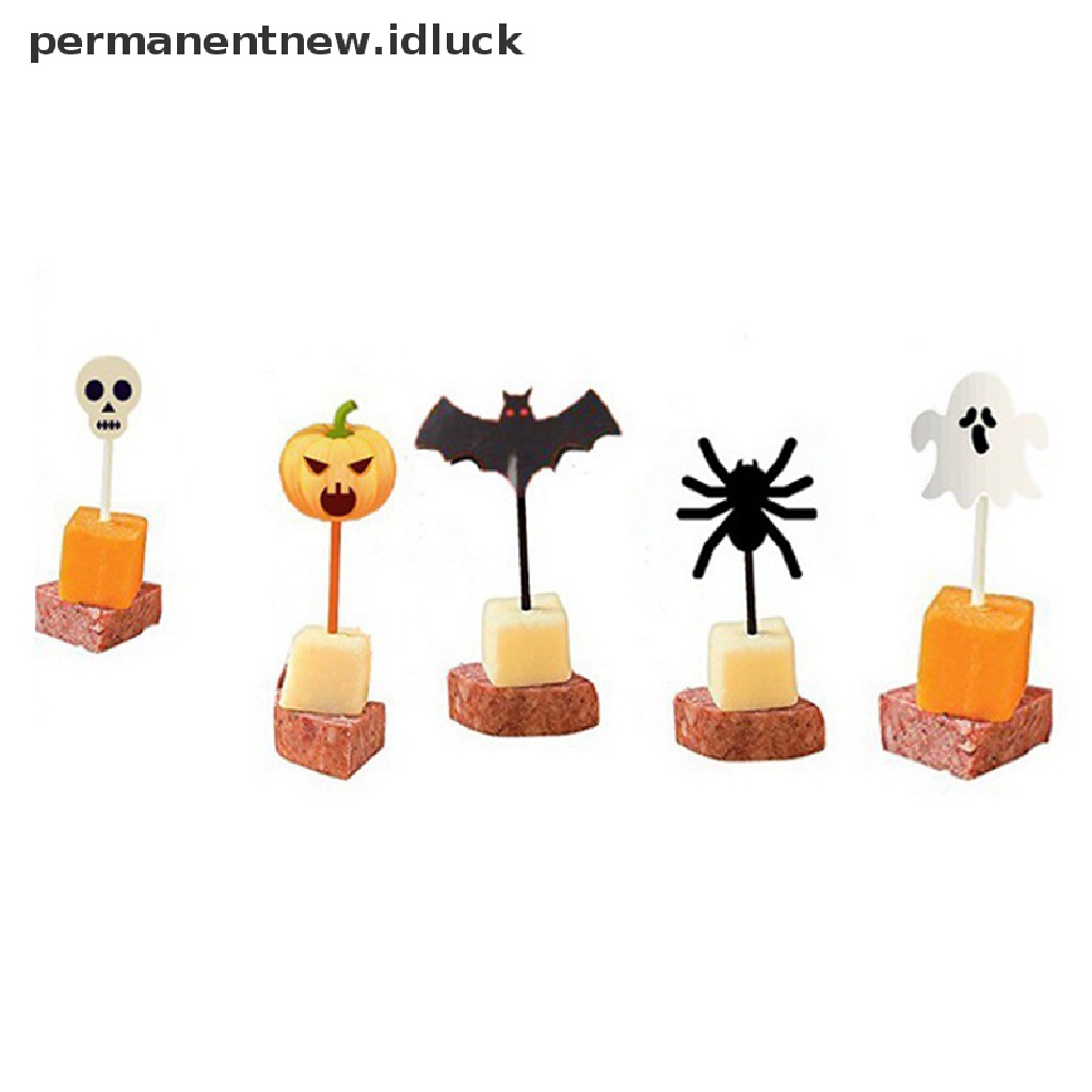 Garpu Buah / Kue / Dessert Mini Desain Kartun Halloween Untuk Dekorasi Pesta
