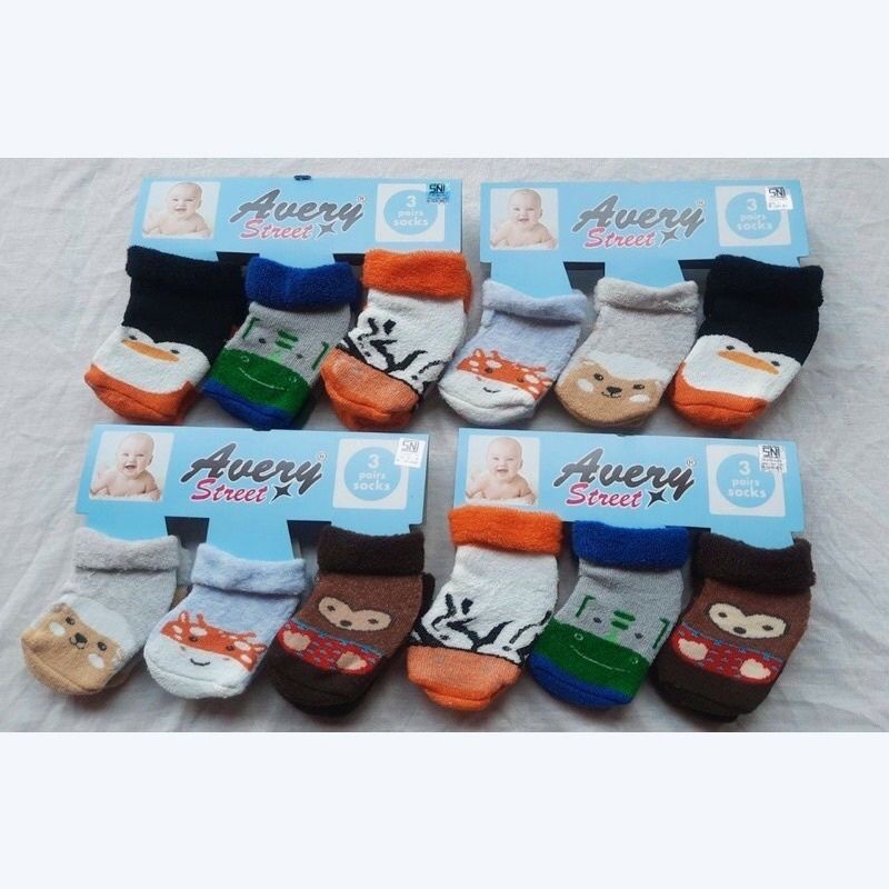 Promo Kaos kaki AVERY STREET ( 3 in 1) 0-12 bulan isi (3pasang)