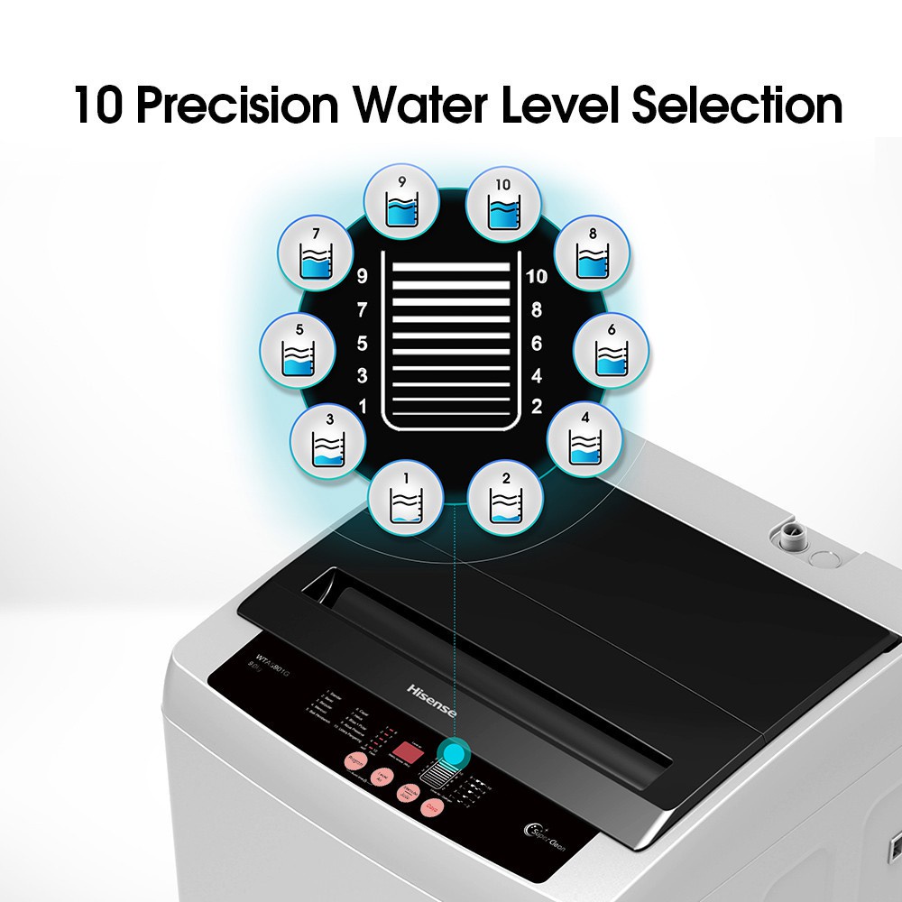 Hisense Mesin Cuci 1 Tabung Top Loading 8KG Washing Machine WTAR801G Garansi 2 tahun【Tub Clean and 3D Windwill Pulsator】【Time Remaining Indicator and Fault Diagnosis 】-6