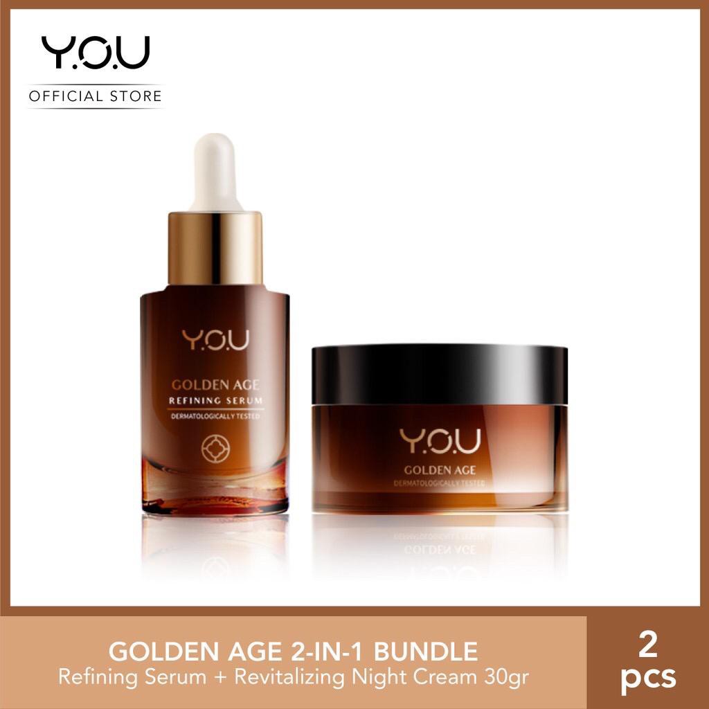 Official Distributor YOU 2 in 1 Golden Age Youthful Skin Bundle Paket Golden Age Refining Serum YOU