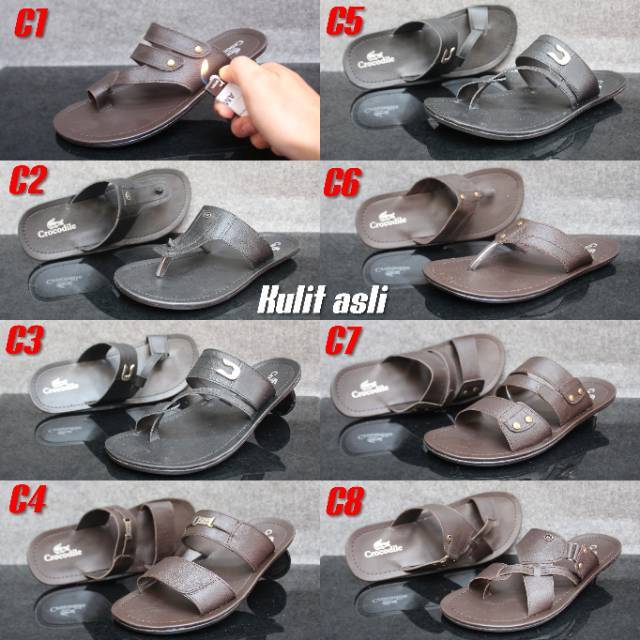 Sendal Pria Slide Kickers Urban Bahan Kulit Santai Nyaman Jalan NgemalL HangOut Kekinian Semi Formal