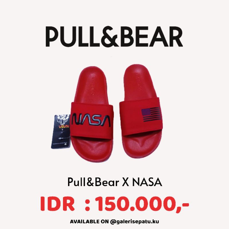 Sandal Pull&Bear X Nasa Red Black ORIGINAL BRAND