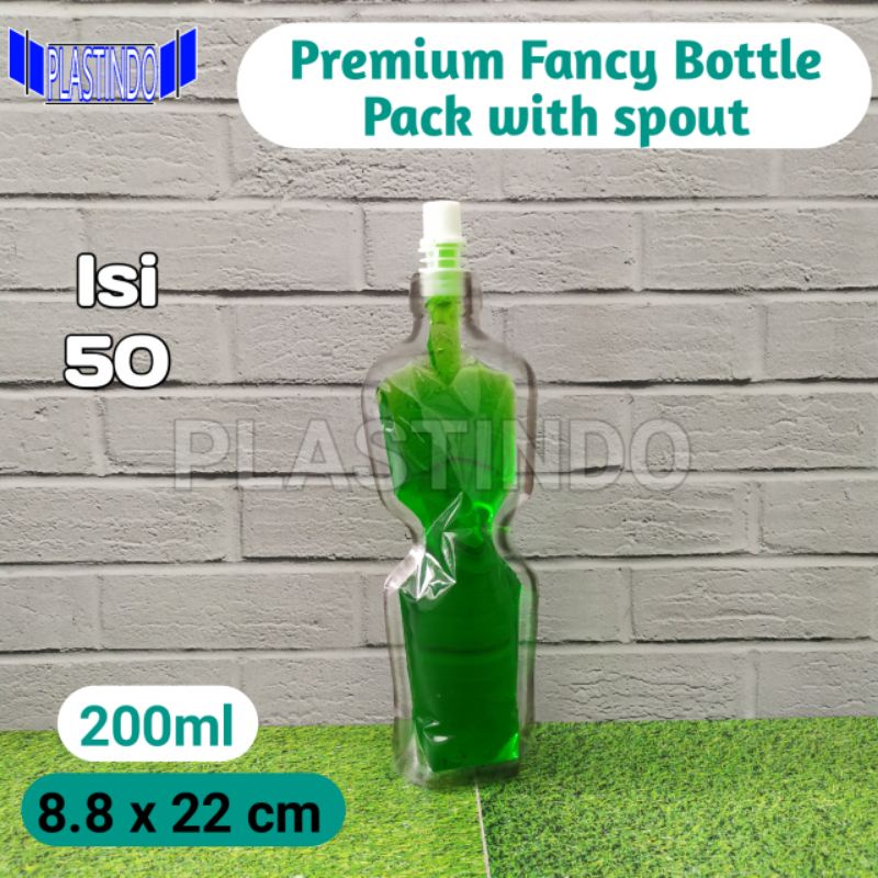 ISI 50PCS FANCY PACK 200ml BOTOL PLASTIK KEMASAN MINUMAN JUS CAIR KPACK