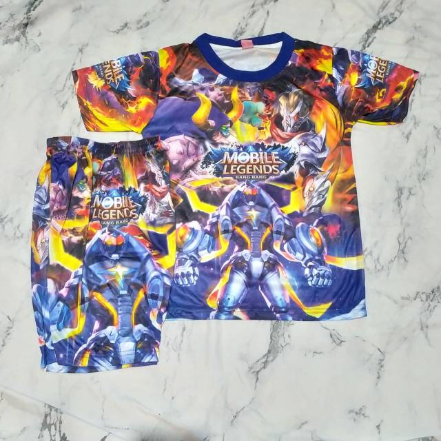 Jersey kaos baju bola setelan anak mobile lejen print