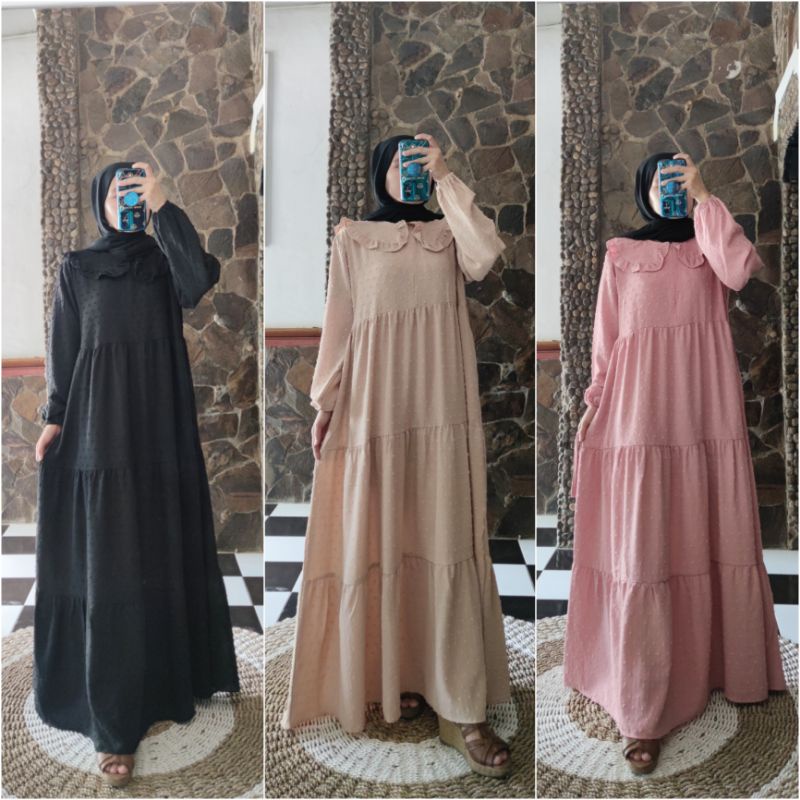 Gamis Rubiah Crinkle Uragiri Dress Ruby Premium Jumbo