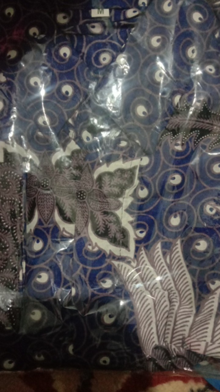 Kemeja Batik Pria Lengan Panjang Size M L Xl Xxl  Bswart Batik Hrb026 Kenongo Hem Panjang Padi Top1