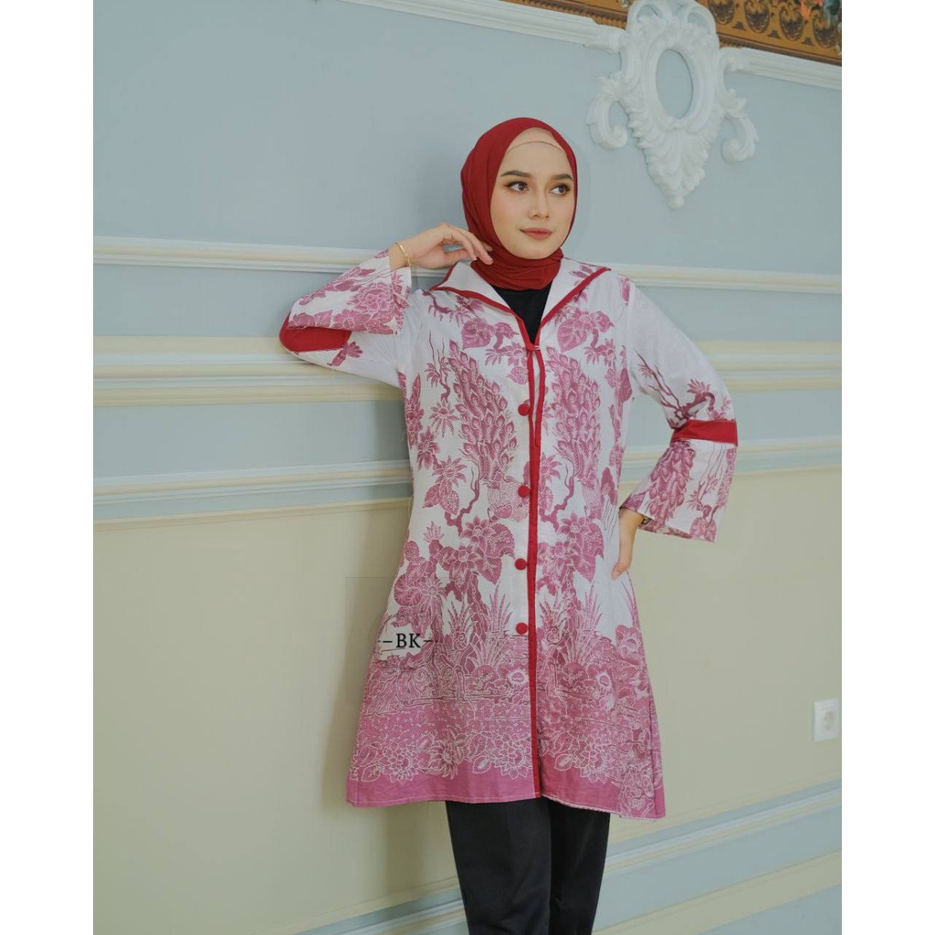 Atasan Batik Wanita Modern Dolby dolbi dobby dobi Batik Cassual Atasan Batik Wanita-alang alang