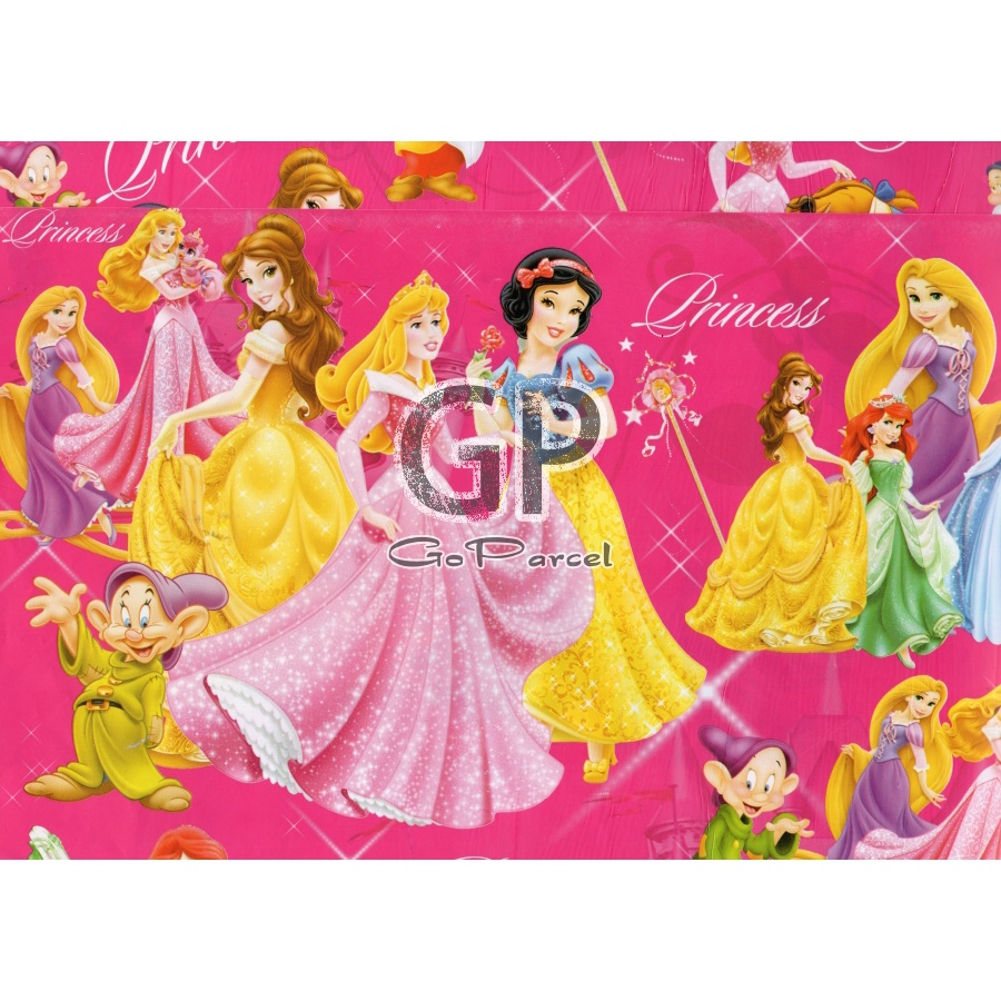 ( 5 Lembar ) KERTAS KADO SR GLOSY - GIFT WRAPPING PAPER PRINCESS FROZEN SOFIA THE FIRST ANNA ELSA