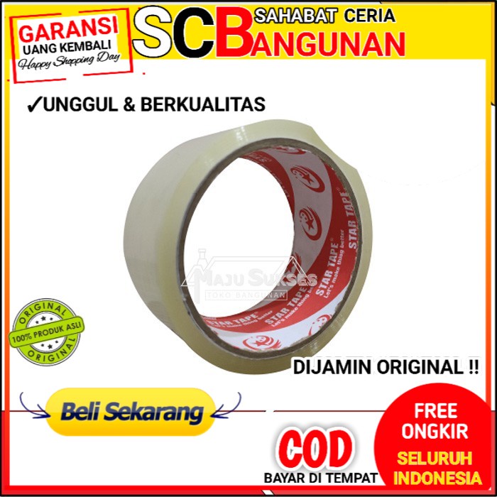 

Solasi Lakban isolasi solatip Bening Coklat STAR TAPE 2