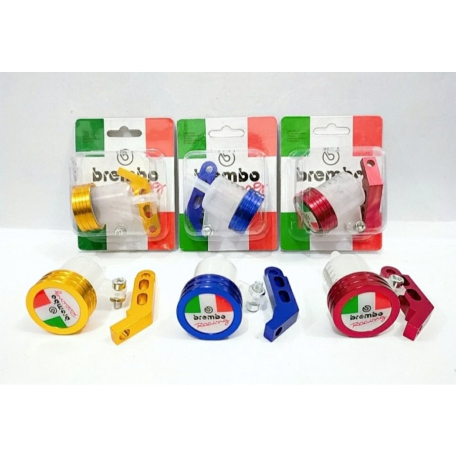 Tabung Minyak Rem Tutup CNC Botol Minyak Rem Motor Universal - Merah