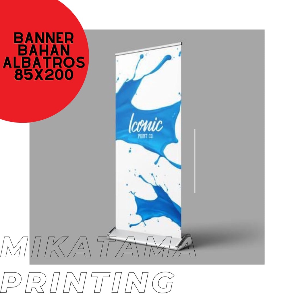 Roll Up Cetak Banner Spanduk Bahan Albatros Berkualitas 85x200