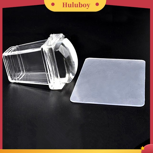 Huluboy Huluboy♡ 2pcs / Set Stamper / Scraper Nail Art Bahan Jelly Silikon