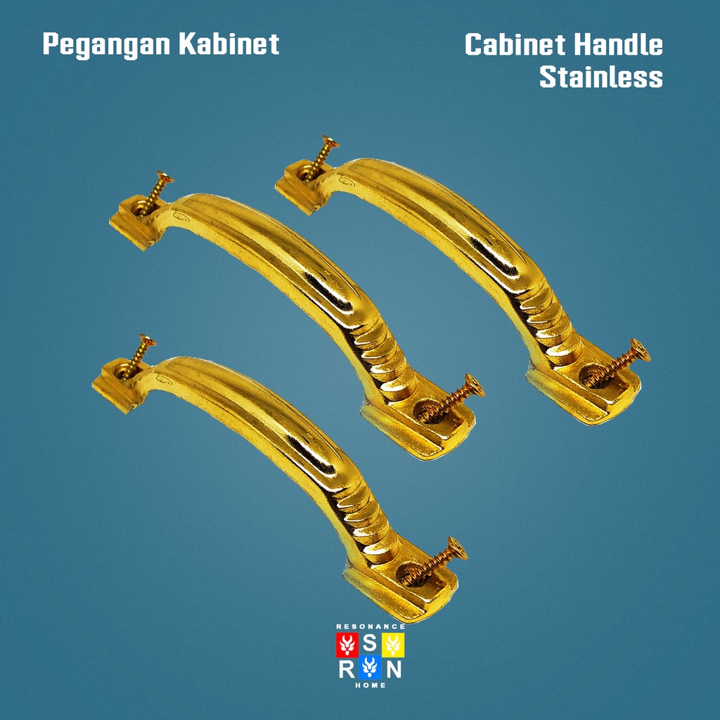 Tarikan Laci 4&quot; Gold l Handle Lemari Tangga Kuning 4&quot; Resonance Home