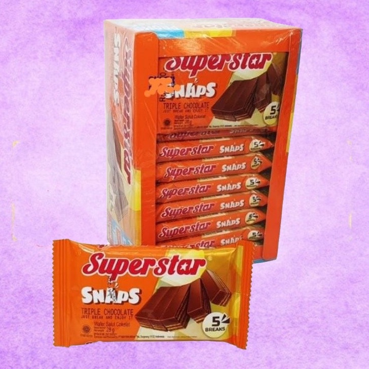 

SUPERSTAR Snaps Triple Choco Wafer Breaks 1 Box Isi 12pcs 28gr gram Cokelat Coklat Snack Original Makanan Ringan Camilan Cemilan Keluarga Kue Cookies Kering Jajan Jajanan Anak Instan Siap Saji Kemasan Bahan Dapur Sajian Shoppa Corner Malang Jawa Timur